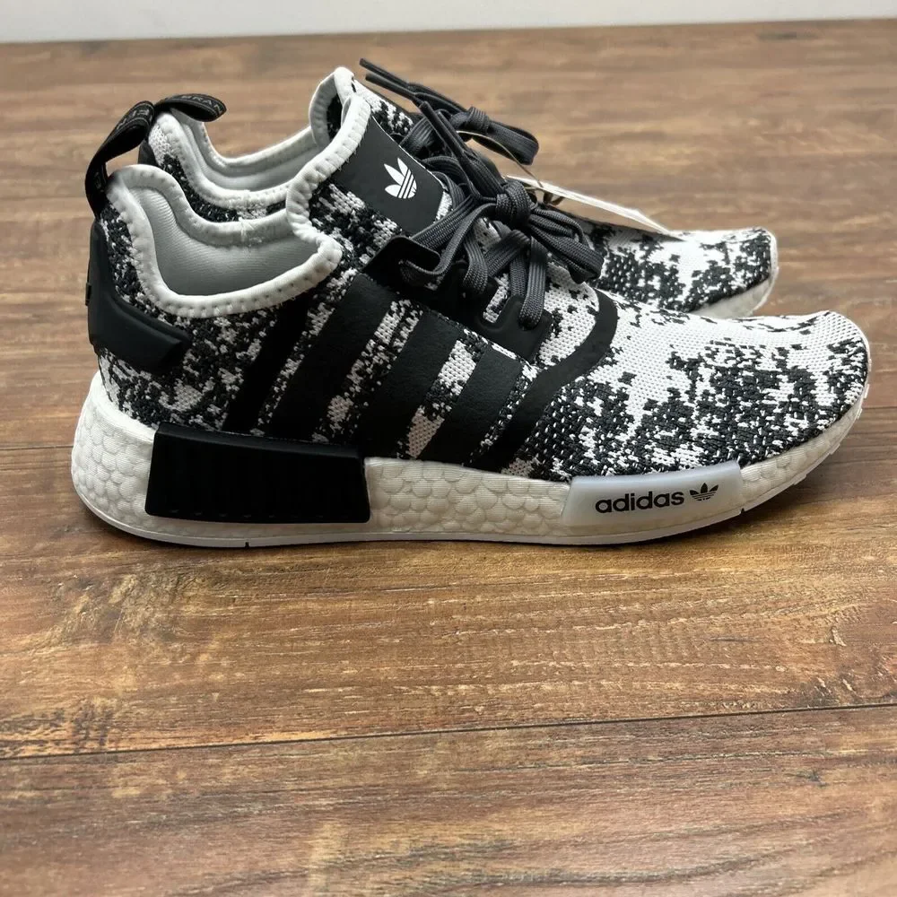 New Adidas NMD_R1 Grey Digi‎ Camo NMD R1 Black White IE9613 Womens 10 Shoes